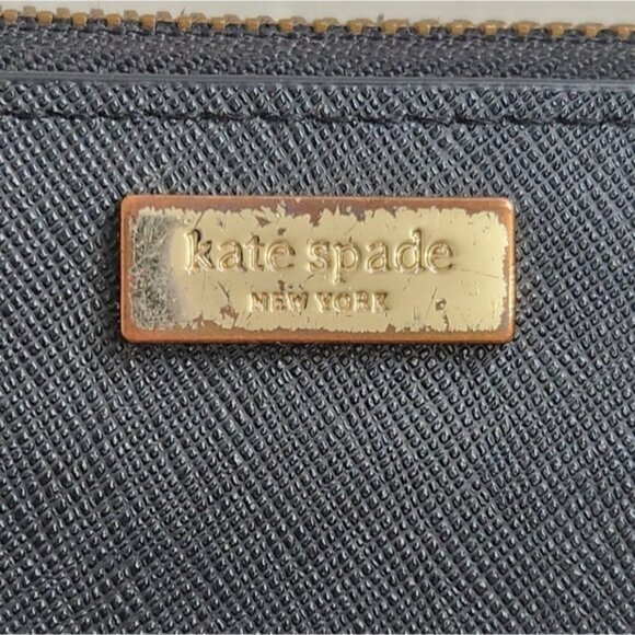 SOLD 🌟 Kate Spade Black Leather Continental Zippered Wallet - Picture 3 of 16